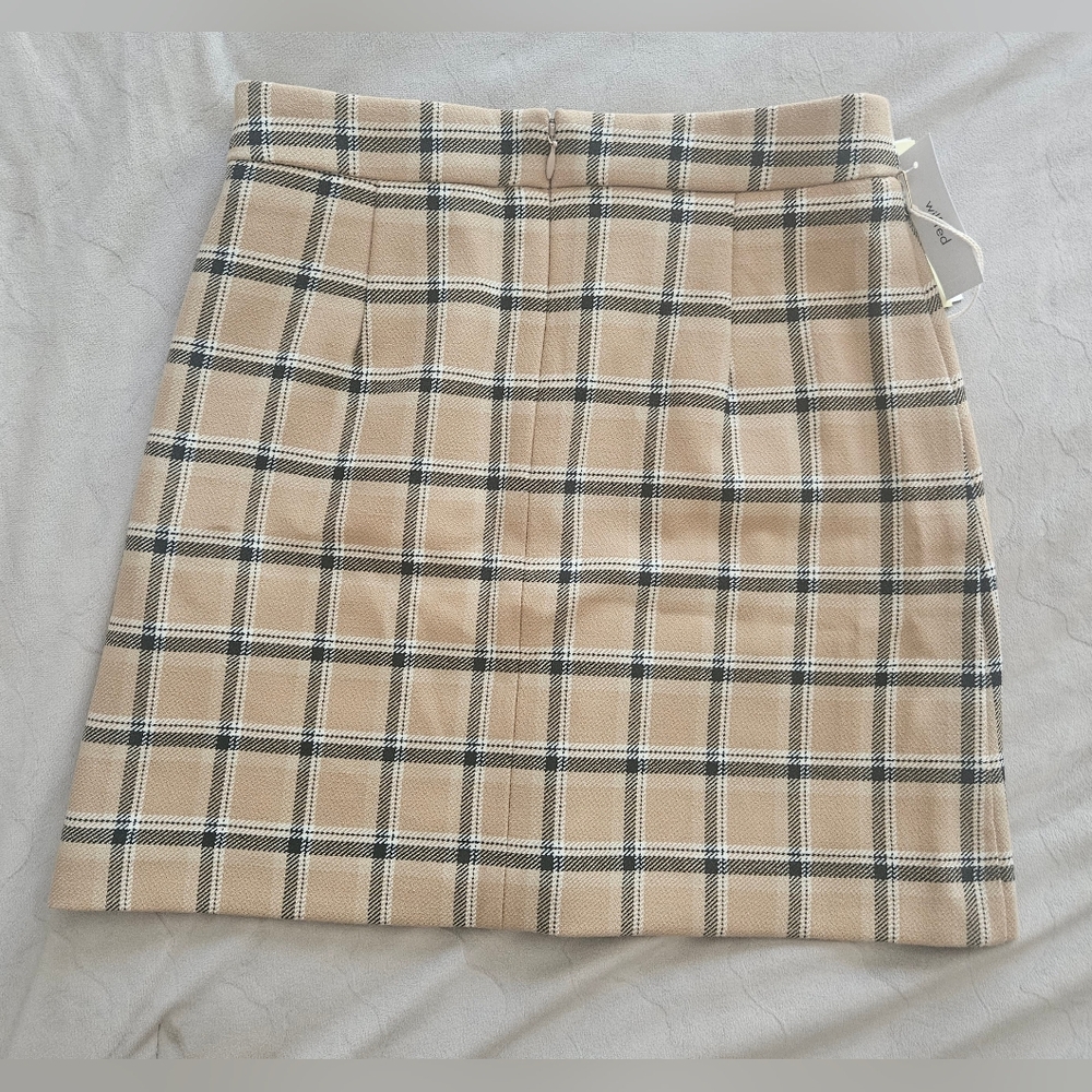 Wilfred Checkered Mini Skirt in Tan and Black - Picture 3 of 6